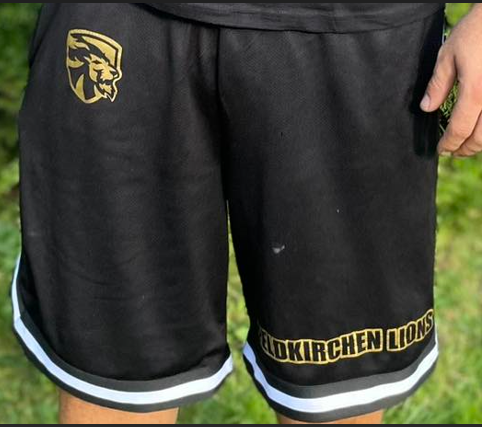 Meshshorts/Kurze Hose weißer Rand Feldkirchen Lions Fanwear
