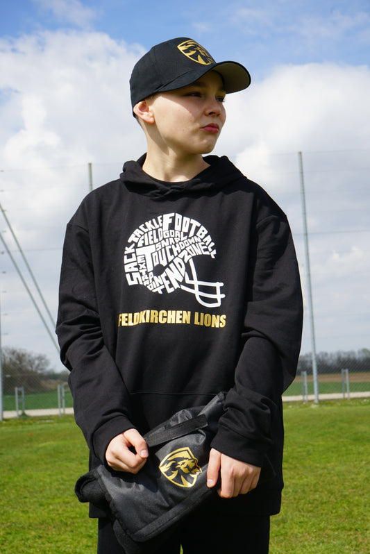 Hoddie Feldkirchen Lions Fanwear "FOOTBALL HELMET WORDS" Erwachsenen/Kindergrößen